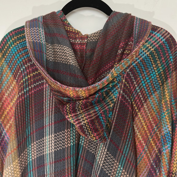Free People Mallorca Madras Hooded Poncho - Picture 7 of 8